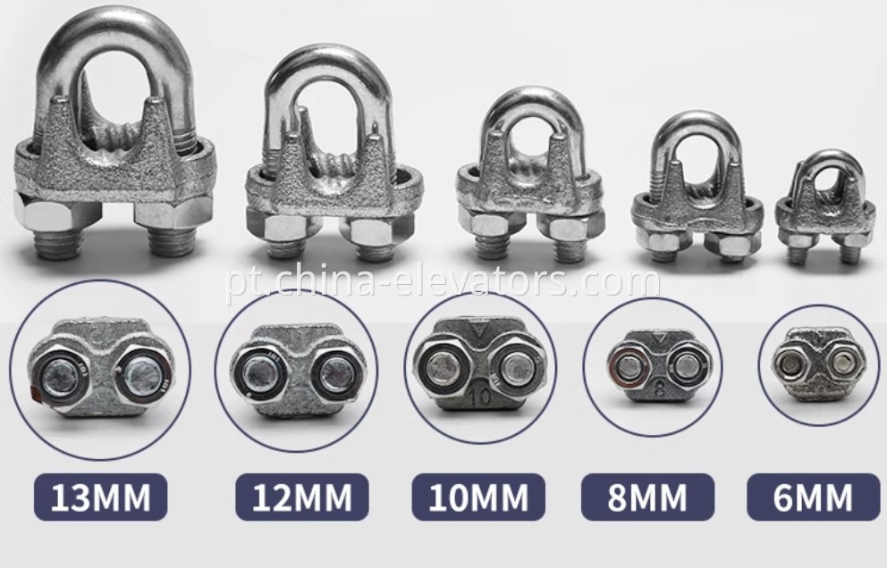 U Type Steel Wire Rope Clip for Elevators 6mm 8mm 10mm 12mm 13mm